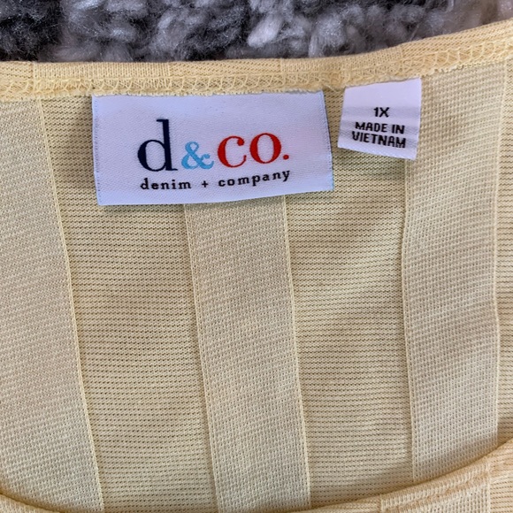 Denim & Co. Women’s Yellow Top size IX - Picture 6 of 13
